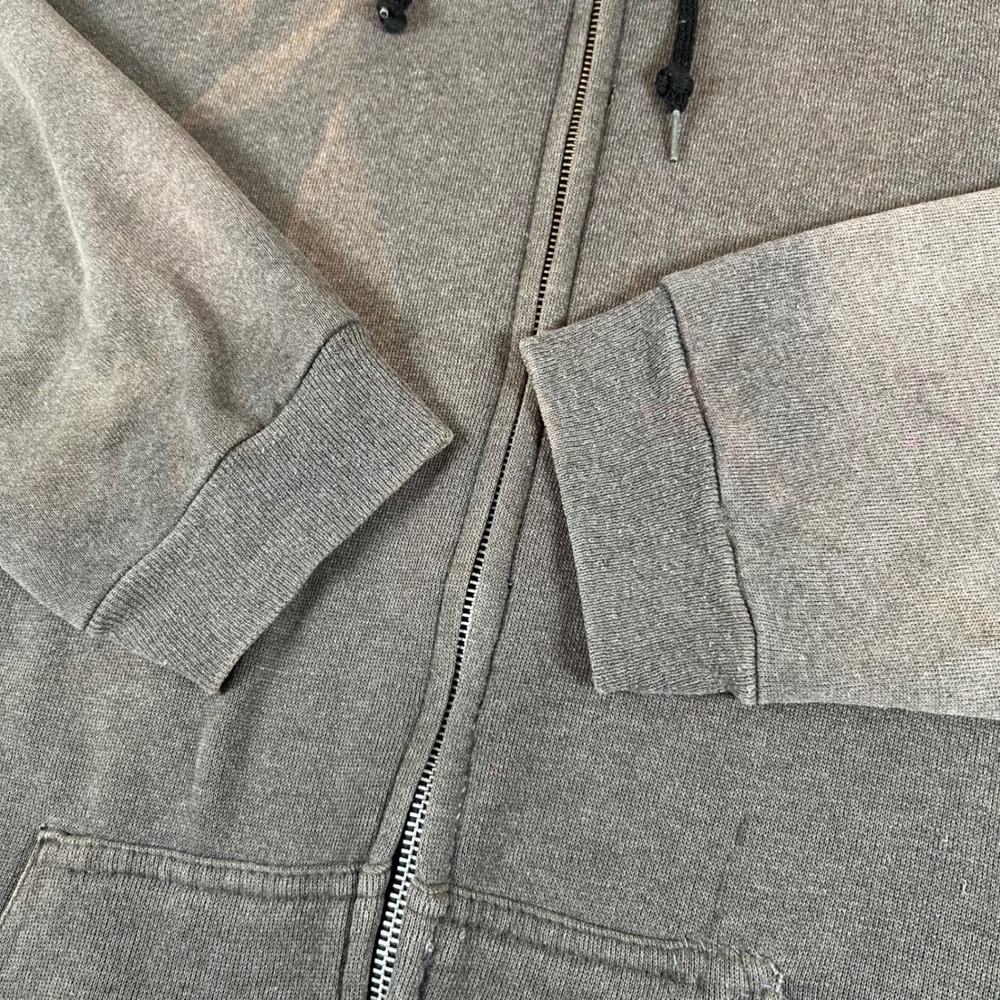 Vintage 80s Tultex Zip Up Hoodie Mens XL Brown Distressed Sun Faded Made In USA - Picture 3 of 16